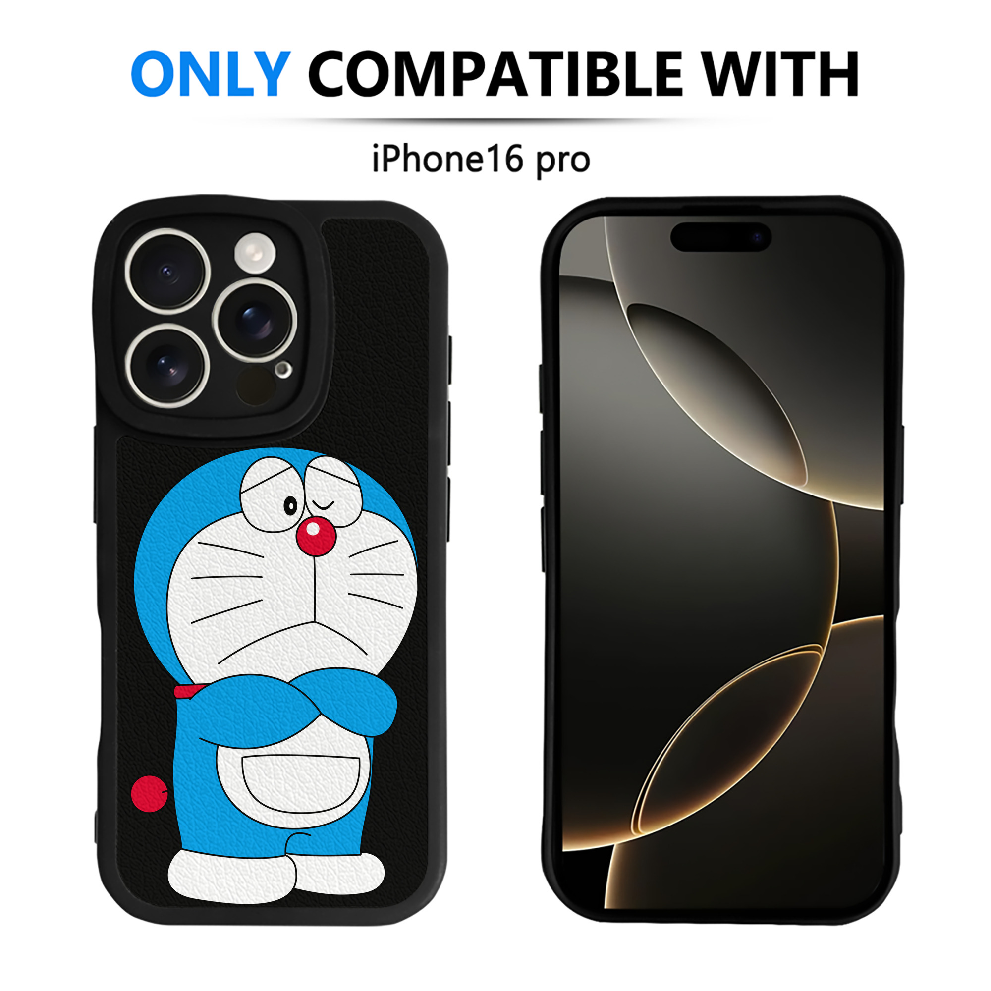 （画像用） ドラえもん Doraemon 【iPhone 16シリーズ対応】シリコンスマホケース（レザー調） 材質：シリコン